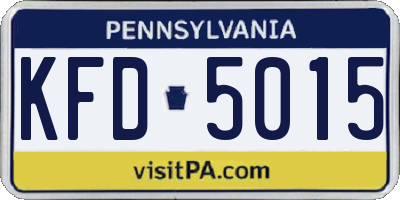 PA license plate KFD5015