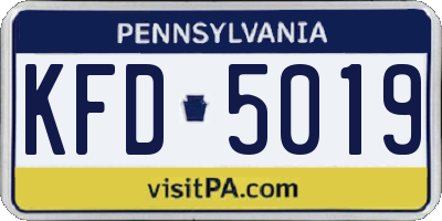 PA license plate KFD5019