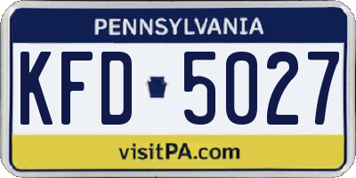 PA license plate KFD5027