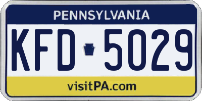 PA license plate KFD5029