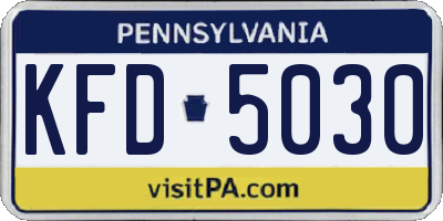PA license plate KFD5030