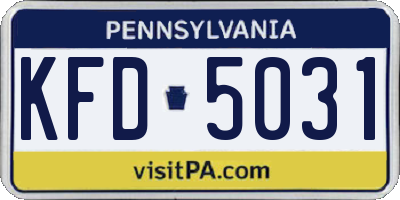 PA license plate KFD5031