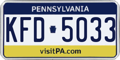 PA license plate KFD5033
