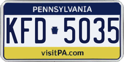 PA license plate KFD5035