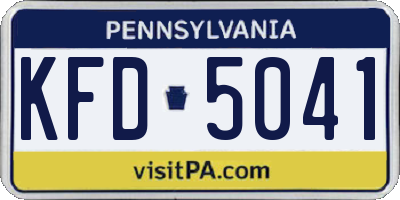 PA license plate KFD5041