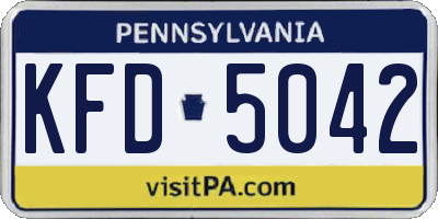 PA license plate KFD5042