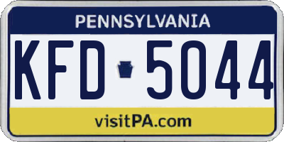 PA license plate KFD5044