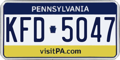 PA license plate KFD5047