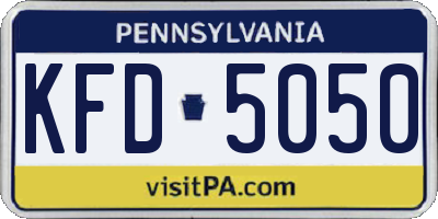 PA license plate KFD5050