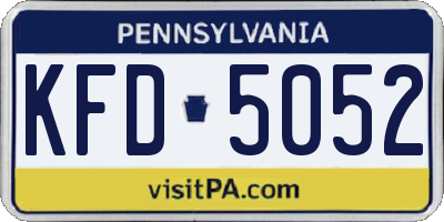 PA license plate KFD5052