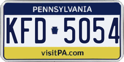 PA license plate KFD5054