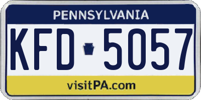 PA license plate KFD5057