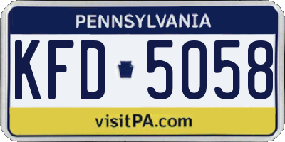 PA license plate KFD5058