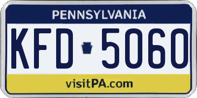 PA license plate KFD5060