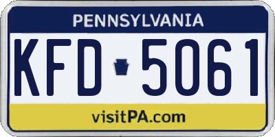 PA license plate KFD5061