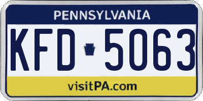 PA license plate KFD5063
