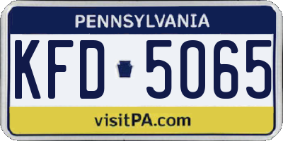 PA license plate KFD5065