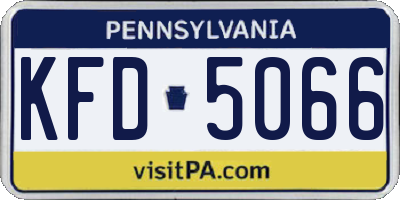 PA license plate KFD5066