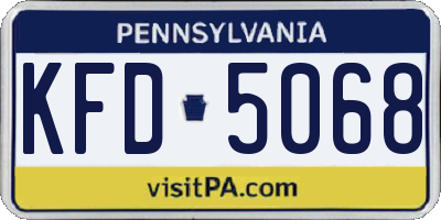 PA license plate KFD5068