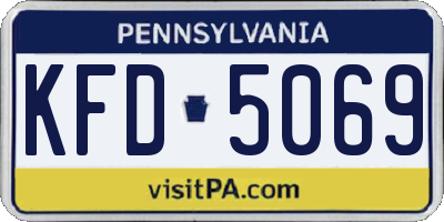 PA license plate KFD5069