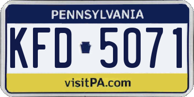 PA license plate KFD5071