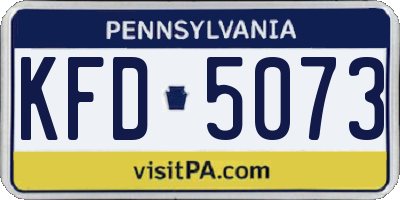 PA license plate KFD5073