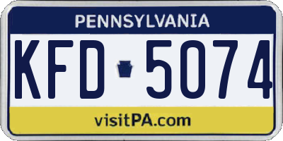 PA license plate KFD5074