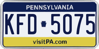 PA license plate KFD5075
