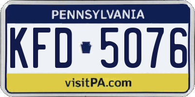 PA license plate KFD5076