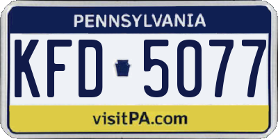 PA license plate KFD5077