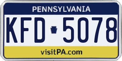 PA license plate KFD5078