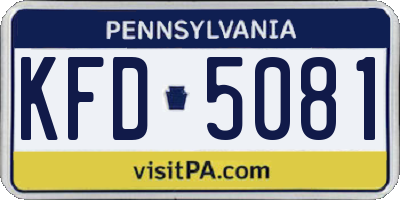 PA license plate KFD5081