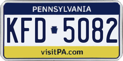 PA license plate KFD5082
