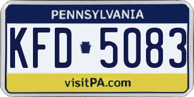 PA license plate KFD5083