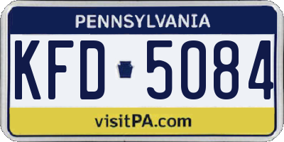 PA license plate KFD5084