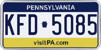 PA license plate KFD5085