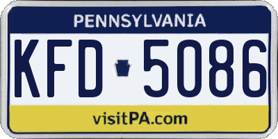 PA license plate KFD5086