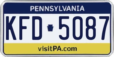 PA license plate KFD5087