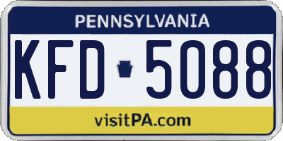 PA license plate KFD5088