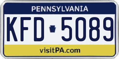 PA license plate KFD5089