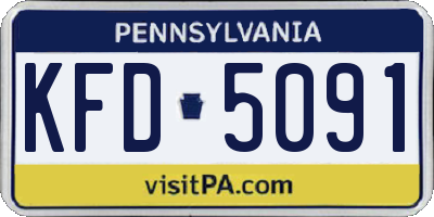 PA license plate KFD5091