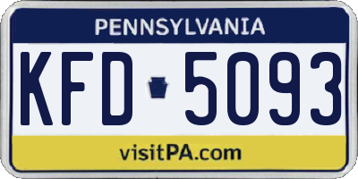 PA license plate KFD5093
