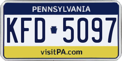 PA license plate KFD5097