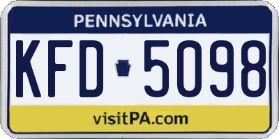 PA license plate KFD5098
