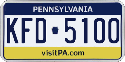 PA license plate KFD5100