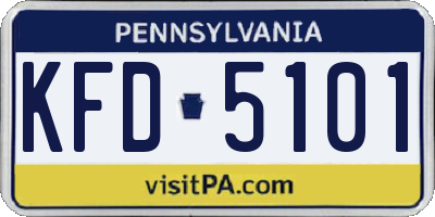 PA license plate KFD5101