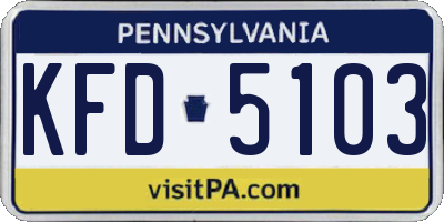 PA license plate KFD5103