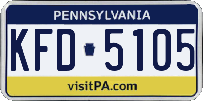 PA license plate KFD5105