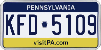 PA license plate KFD5109