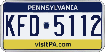 PA license plate KFD5112